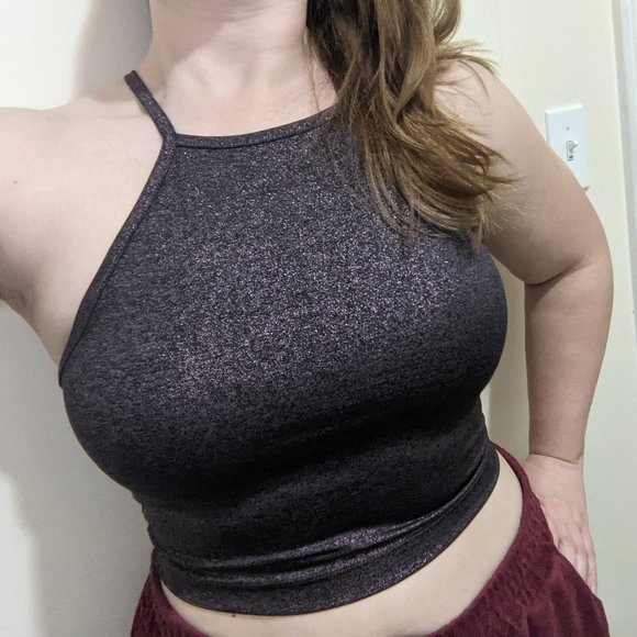 Forever 21 Tops - F21 Shimmery Purple Crop Top Sz. Lg